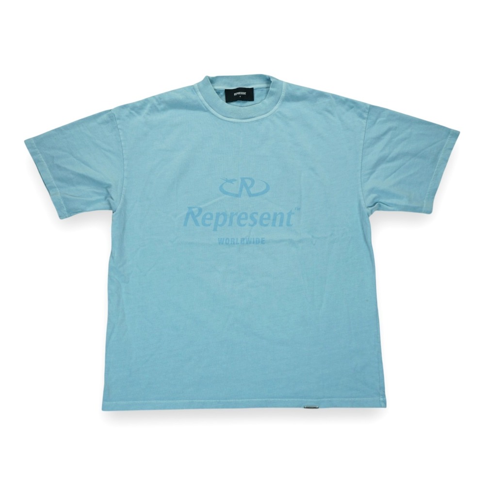 Represent Worldwide T Shirt Mens Small Blue Short Sleeve